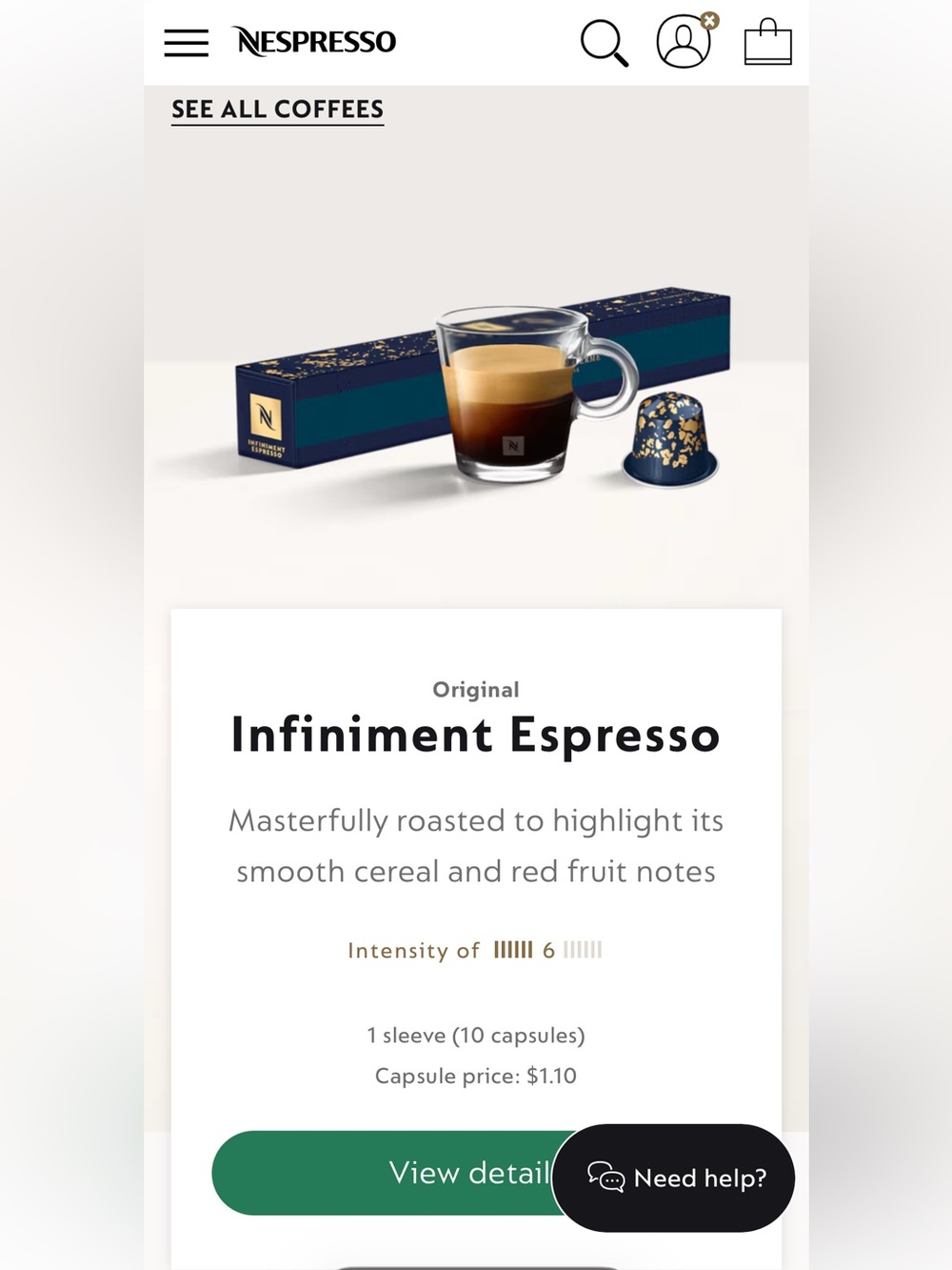Nespresso Pierre Hermé Infiniment Espresso - 20 sleeves - Picture 5 of 8